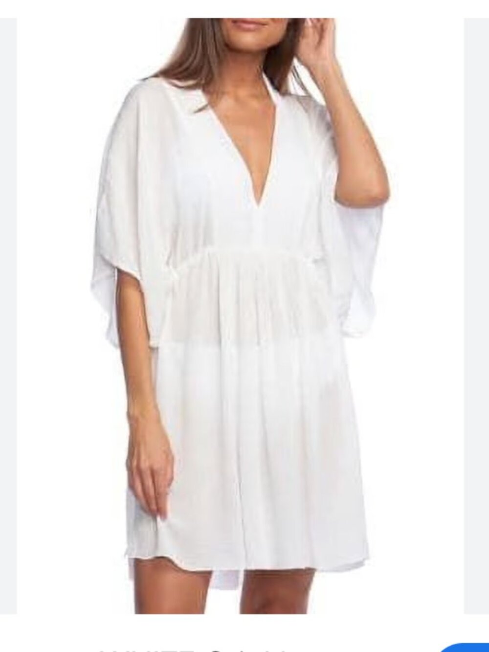 Lauren Ralph Lauren White Crinkle Cotton Tunic Swim Cover Up Dress Size S
